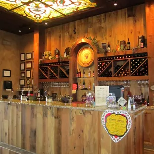 The bar in the tasting room at Ladoga Ridge Winery.