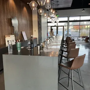 the bar and seating area