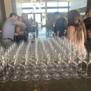 There glass and wine lineup