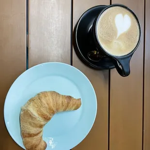 Plain Croissant, Latte with Honey