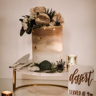 a wedding cake on a table