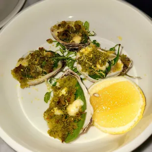 I enjoyed these Rockefeller oysters.
