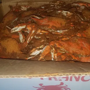 a box full of crabs