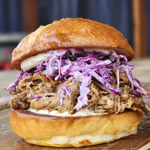 Smoked Pulled Pork BBQ sandwich