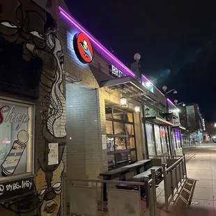 outside of restaurant at night