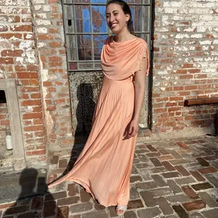 Wearing the dress later that day