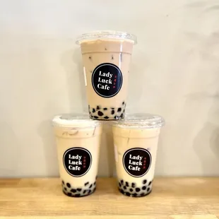 Black Milk Tea with pearl (Rate: 1/5) &amp; Jasmine Green Milk Tea with pearl (Rate: 1/5)