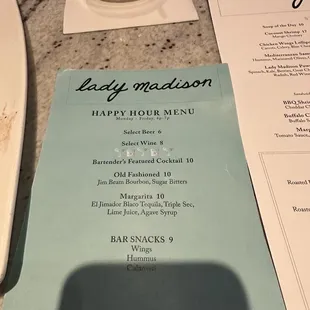 Happy Hour Menu