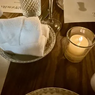 Warm hand towels upon arrival