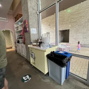 a little girl in the kitchen