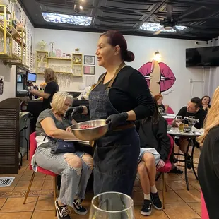 Chef Rosie showing each part of the process