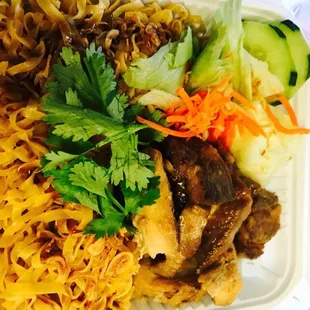 BBQ pork with garlic noodles