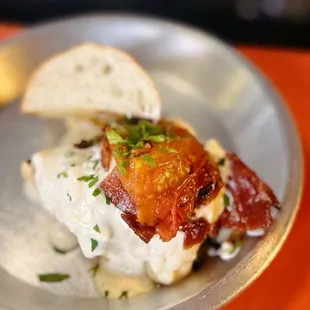 "Hot Brown" from their special of the day. This is 1/2 portion. I split it with my SIL. The mornay sauce was so good!