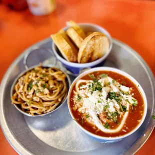 "Chipotle Chicken w/Queso Fresco, Cilantro &amp; Sour Cream" and "Vegan Asian Peanut Noodle Salad"