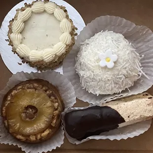 Baby Carrot Cake - Snowball - Filled Ladyfinger - Baby Pineapple Upside-Down Cake