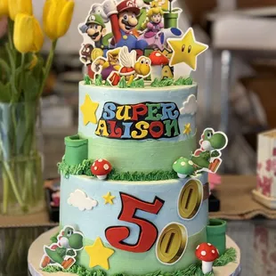 Two tiers Strawberry Whip Cream Cake