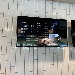 Coffee bar menu