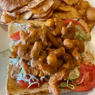 Spicy Garlic Shrimp Po' Boy