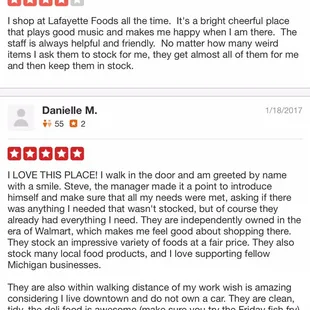 More reviews that didn't make the list due to yelps automatic selection.