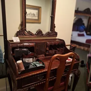 Coffeemaker. Desk for work