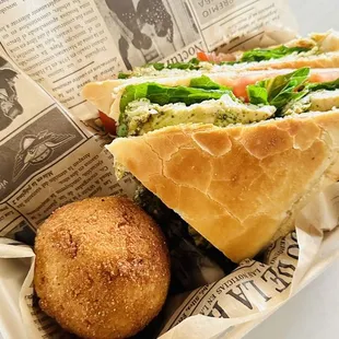 Chicken sandwich with papa rellena