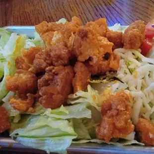 1/2 fried chicken salad. We split it and it was plenty.
