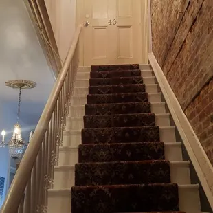 Stairs leading to the loft room.