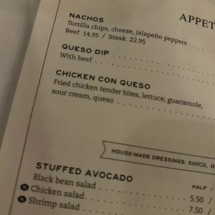 menu