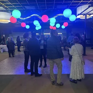 Main floor dance floor and fun lighting