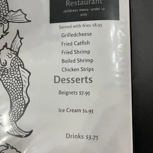 Child&apos;s menu