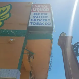 a sign on the side of a building