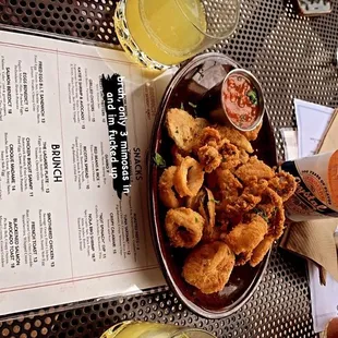 calamari and bottomless mimosas