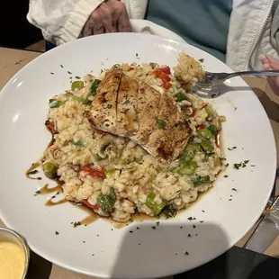 Chicken garden risotto.
