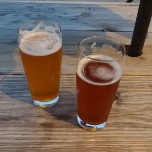 Oktoberfest beer on tap (right), malty goodness
