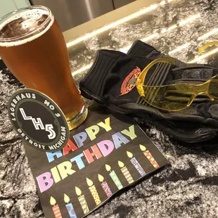 Having my Birthday beer downtown Detroit....