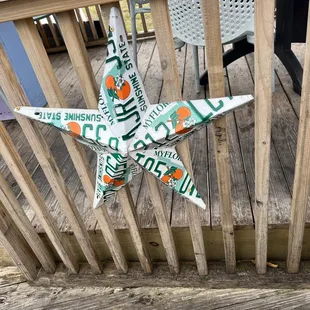 License plates are decor here