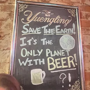 a chalk board with a message on it