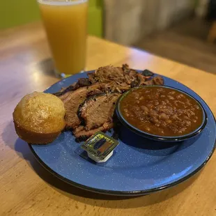 Brisket platter and Prism hazy NE IPA
