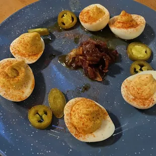 Smoked deviled eggs