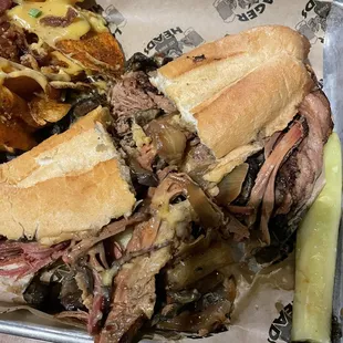 Lager melt. Terrible. Impossible to eat. This was after trying to cut the meat. Too messy, and couldn't even cut