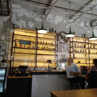 Retro style bar lighting and vintage german drinking steins