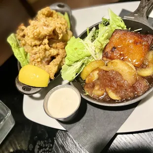 Chicken Fried Oysters and Heritage Pork Belly