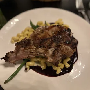 Pork chop with Mac n cheese