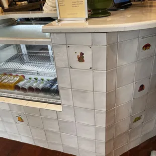 Unique tile on the counter