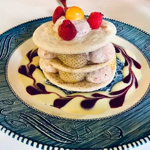 a stack of pancakes on a plate