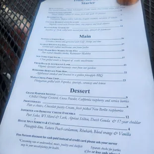 menu