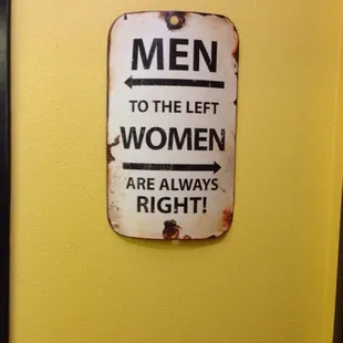 Sign by the bathroom...