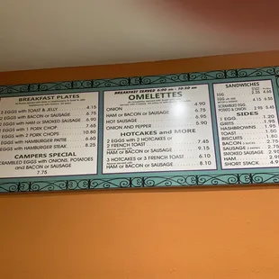 the menu