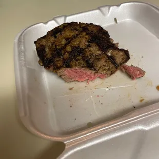Supposed to be a medium, rare ribeye. That was tough and overcooked.