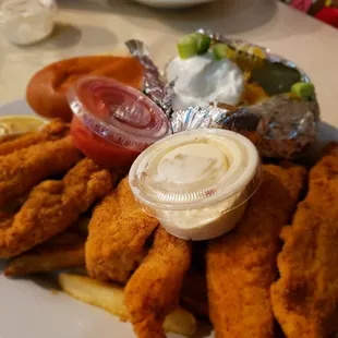 Fried catfish with loaded potatoe!